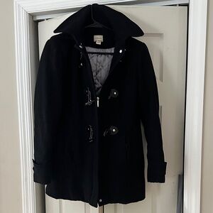 Black Pea Coat with Toggles